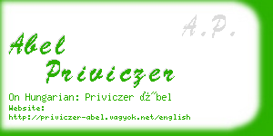 abel priviczer business card